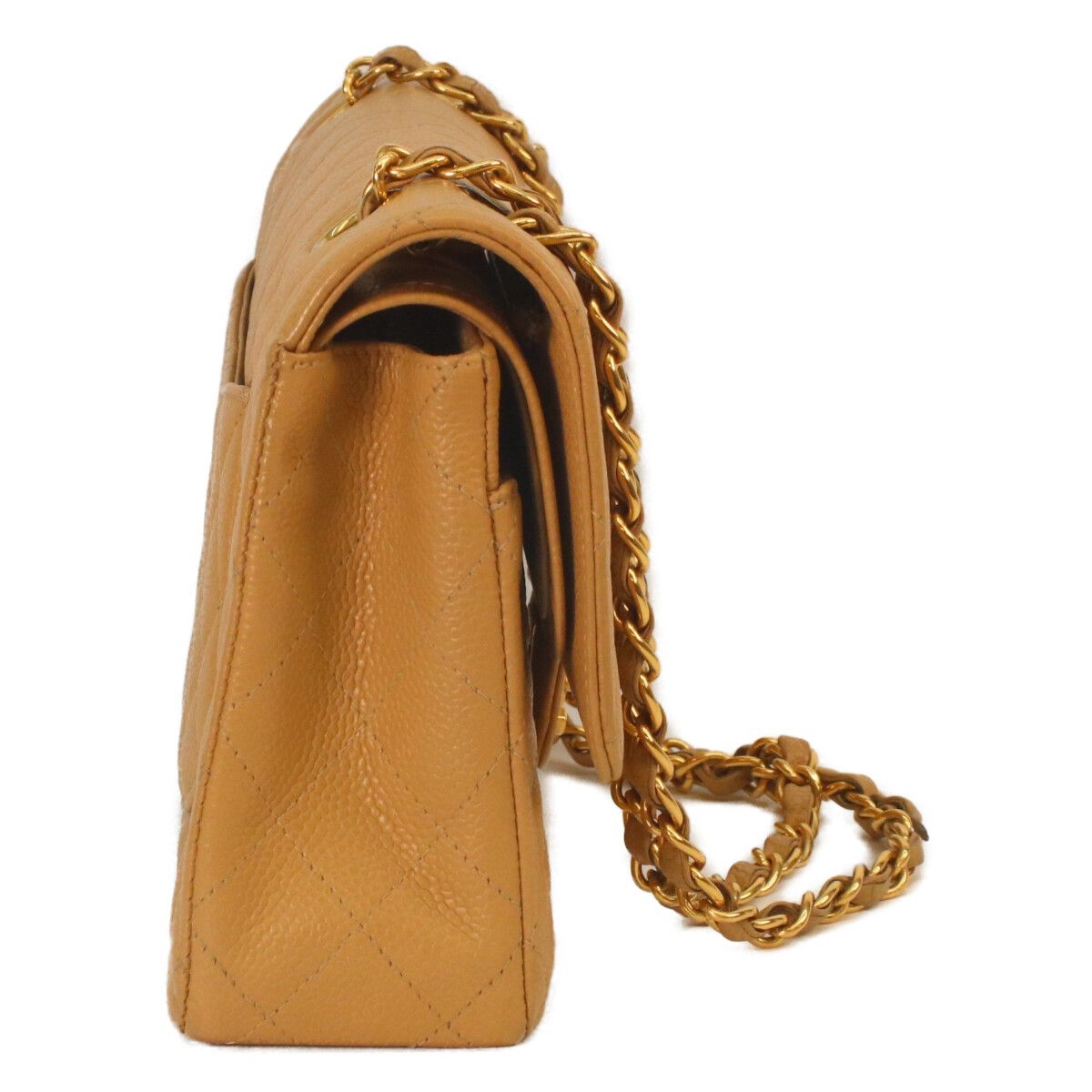 Chanel Beige Caviar Gold Quilted 25 Shoulder Bag — view 4