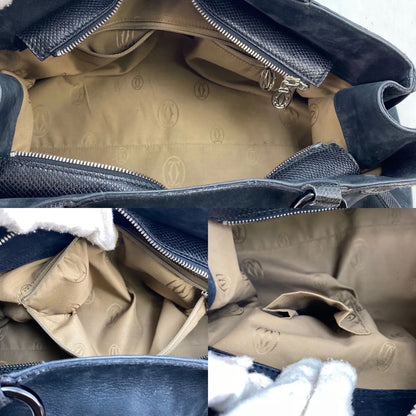 Cartier Handbag Leather Black Suede Multi Ero Must Line Tote — view 8