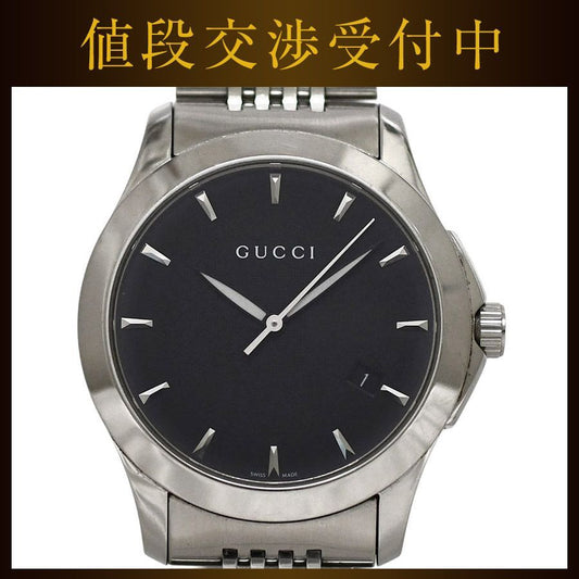 Gucci Watch Timeless Black Silver 126.4