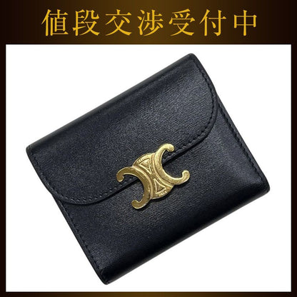 Celine Trifold Wallet Small Flap Black