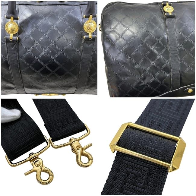 Versace Gianni 2-Way Boston Bag Black — view 9