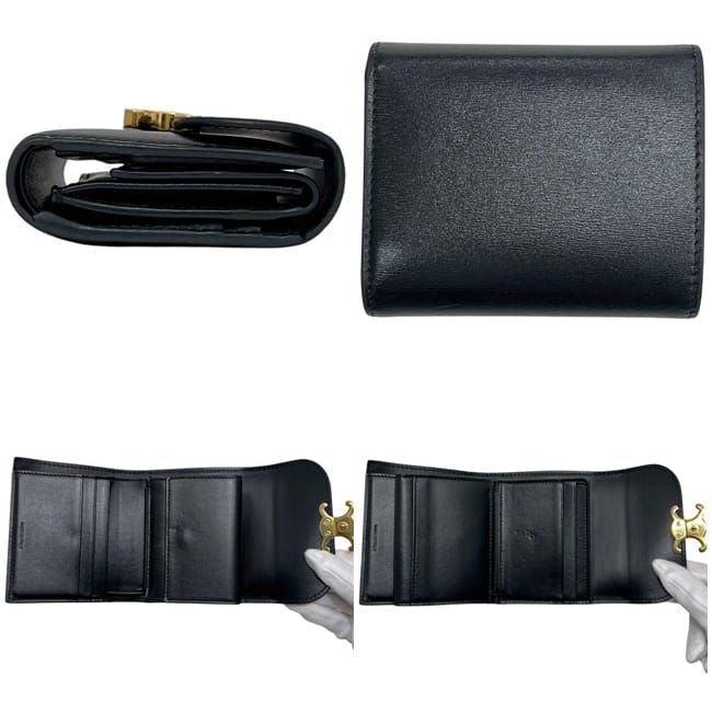 Celine Trifold Wallet Small Flap Black — view 2