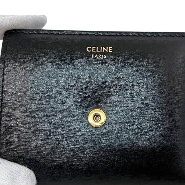 Celine Trifold Wallet Small Flap Black — view 9
