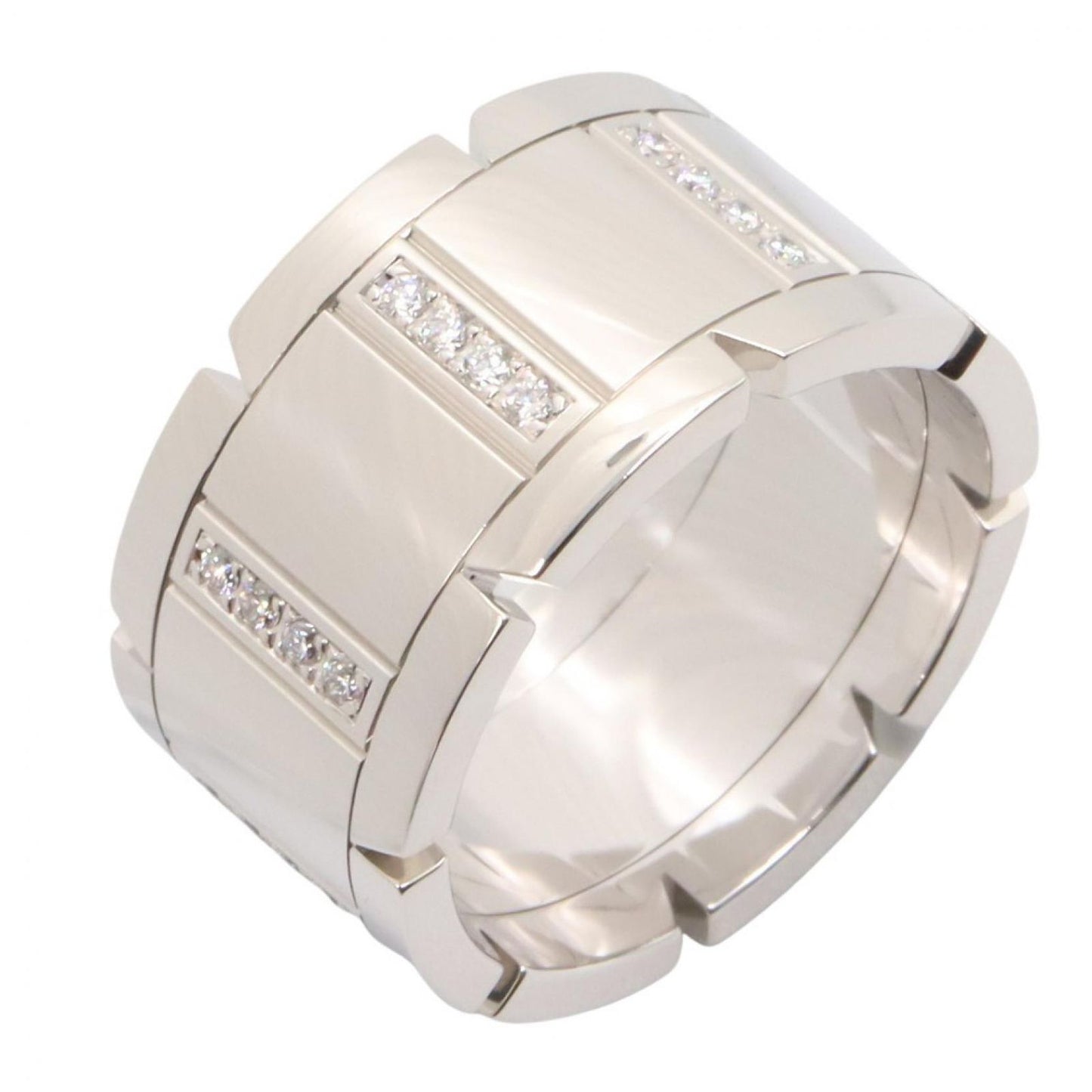 Cartier Ring Tank Francaise LM Diamond 18k White Gold