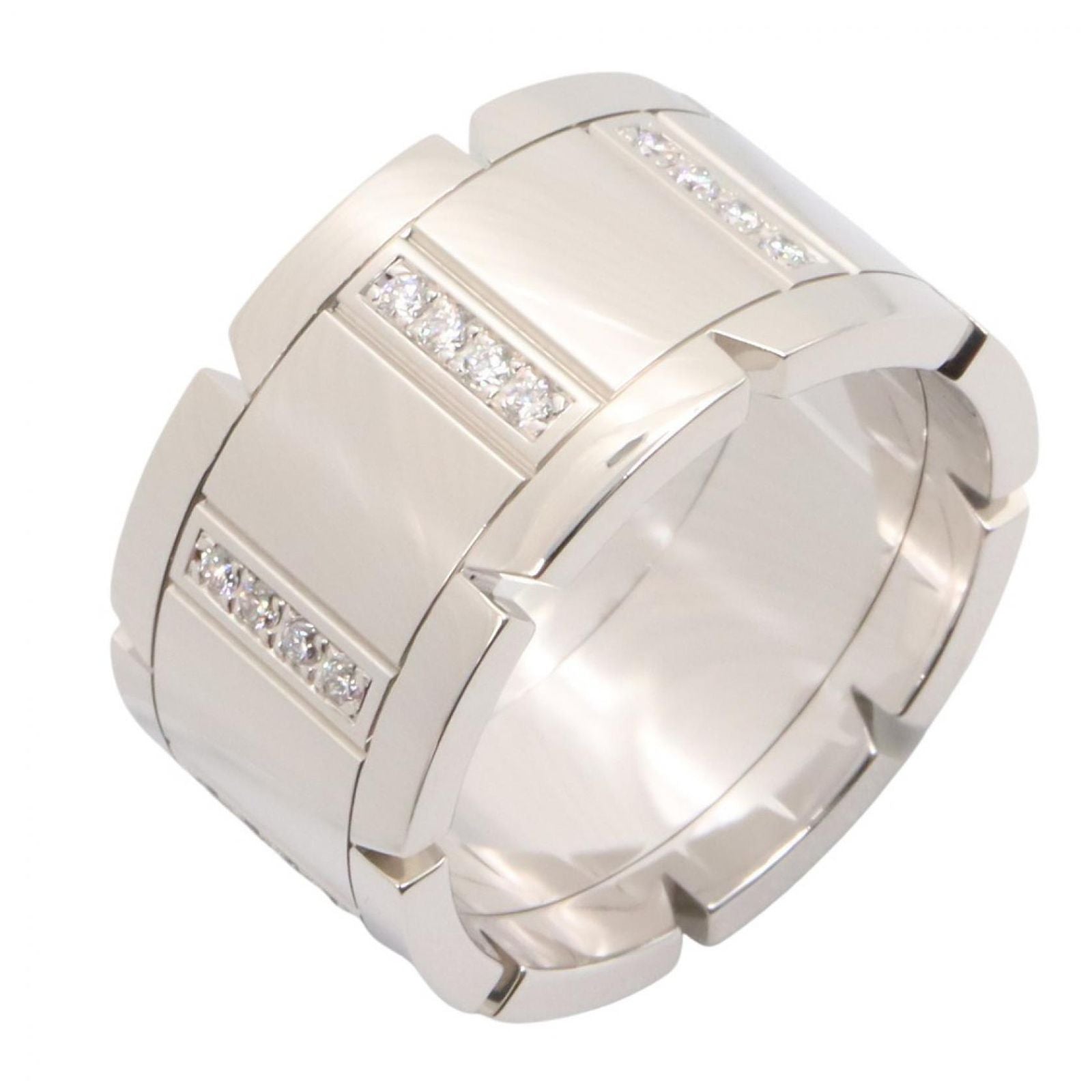 Cartier Ring Tank Francaise LM Diamond 18k White Gold