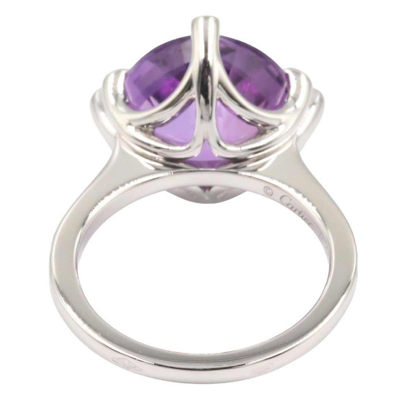 Cartier Ring Amethyst Diamond Indian Mystery 18k White Gold — view 3
