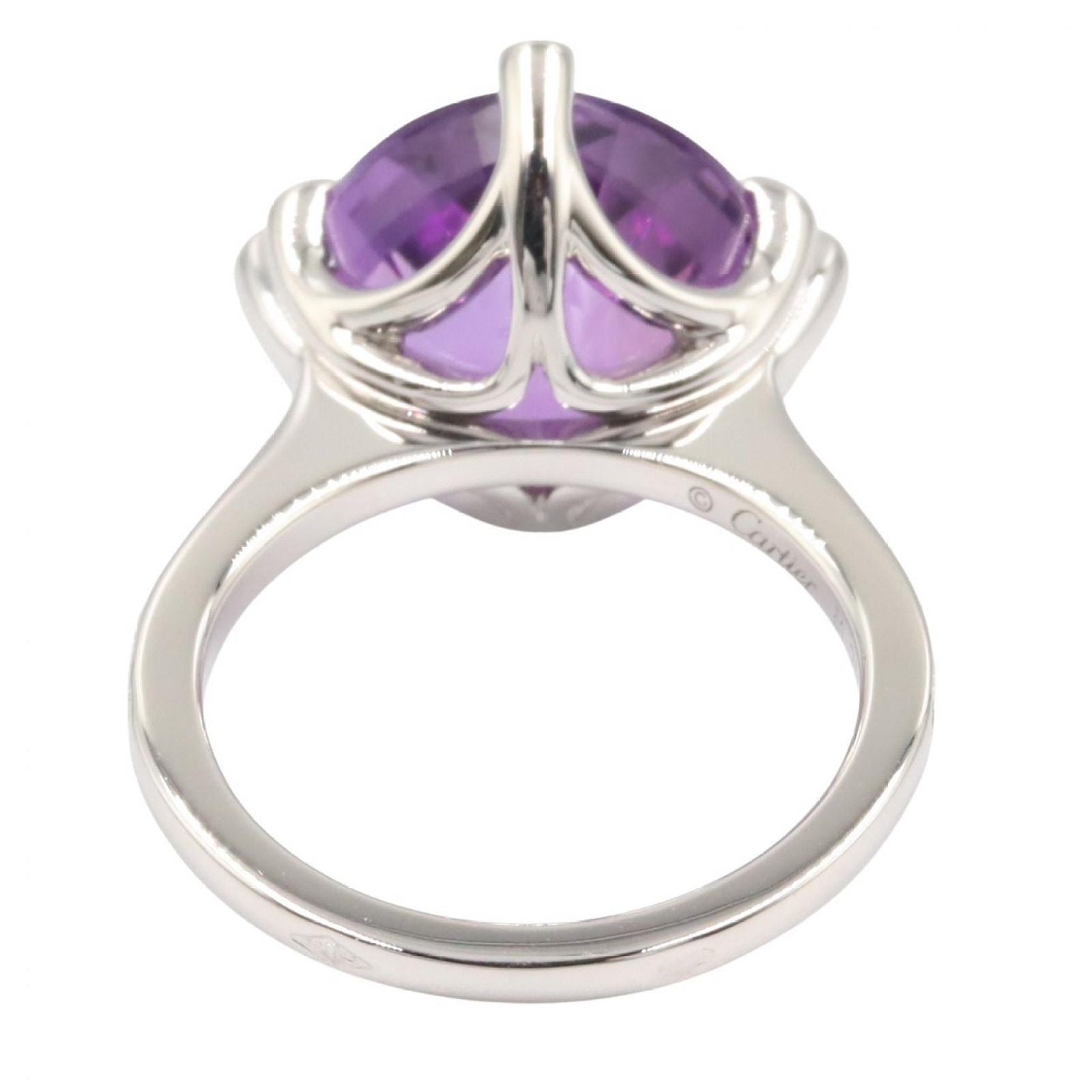 Cartier Ring Amethyst Diamond Indian Mystery 18k White Gold — view 3