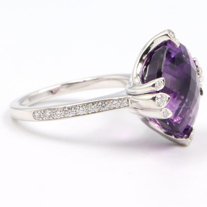 Cartier Ring Amethyst Diamond Indian Mystery 18k White Gold — view 5