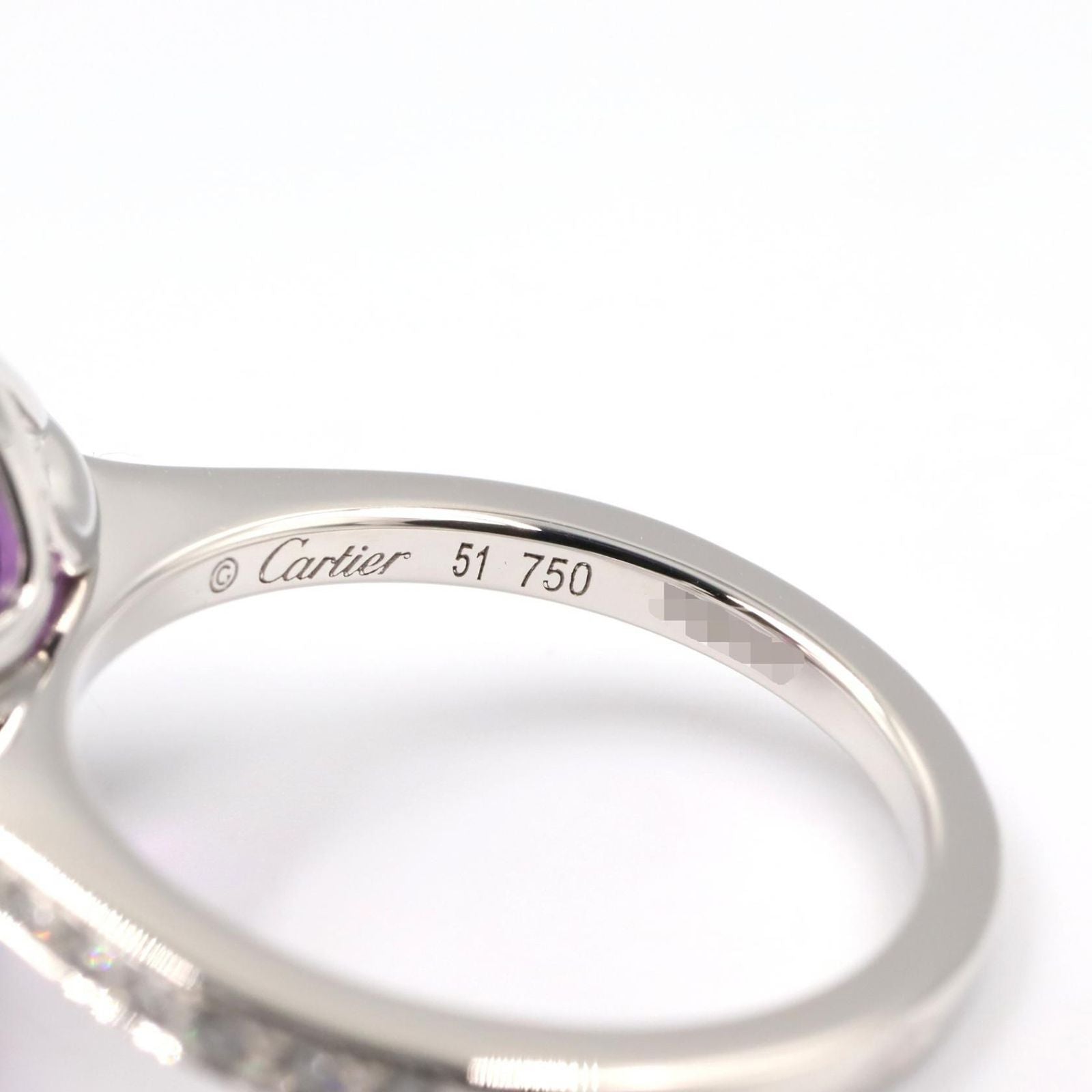Cartier Ring Amethyst Diamond Indian Mystery 18k White Gold — view 4