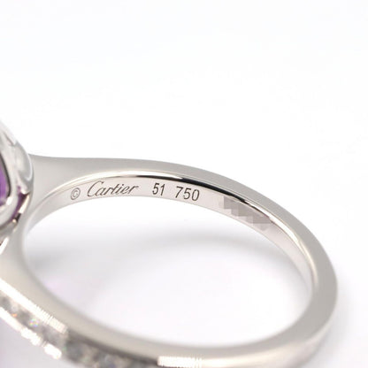 Cartier Ring Amethyst Diamond Indian Mystery 18k White Gold — view 4