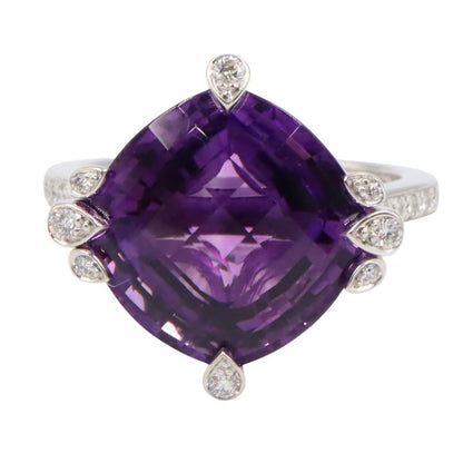 Cartier Ring Amethyst Diamond Indian Mystery 18k White Gold — view 2