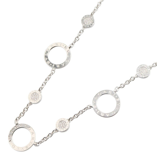 Bvlgari Necklace Risottoir Diamond 38 46.5 cm 18k White Gold