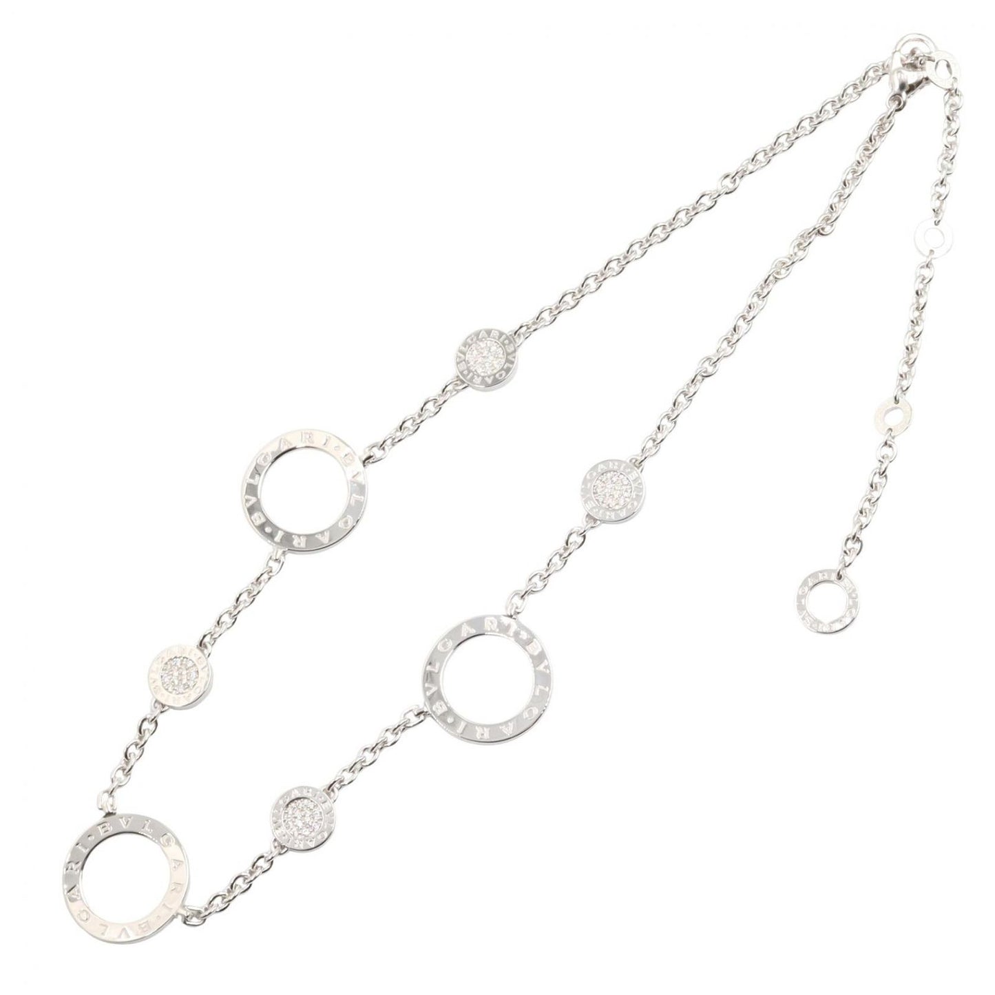 Bvlgari Necklace Risottoir Diamond 38 46.5 cm 18k White Gold — view 2