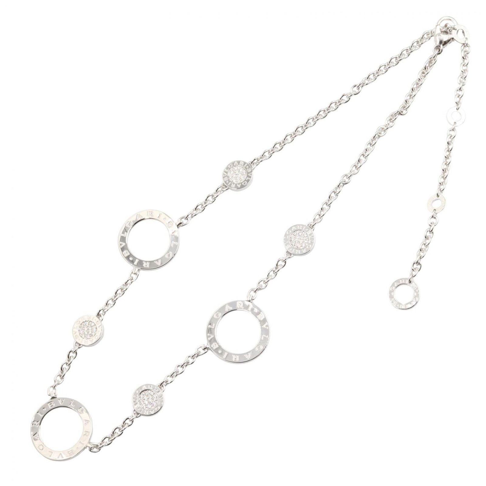 Bvlgari Necklace Risottoir Diamond 38 46.5 cm 18k White Gold — view 2
