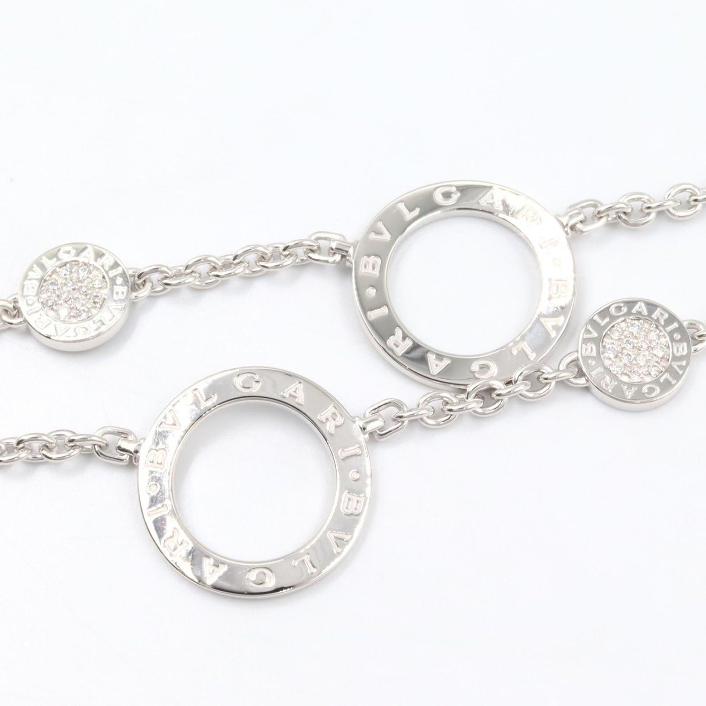 Bvlgari Necklace Risottoir Diamond 38 46.5 cm 18k White Gold — view 6