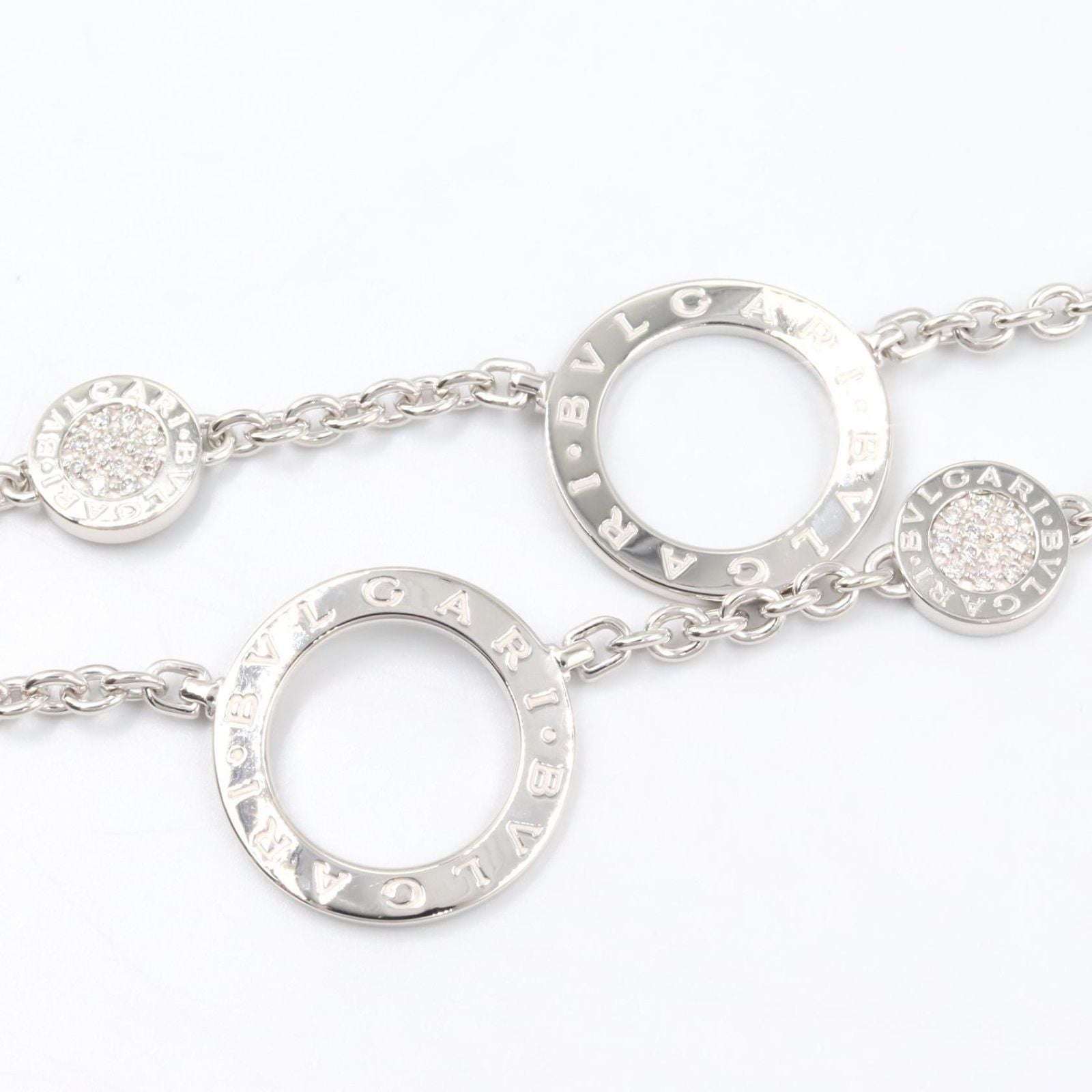 Bvlgari Necklace Risottoir Diamond 38 46.5 cm 18k White Gold — view 6