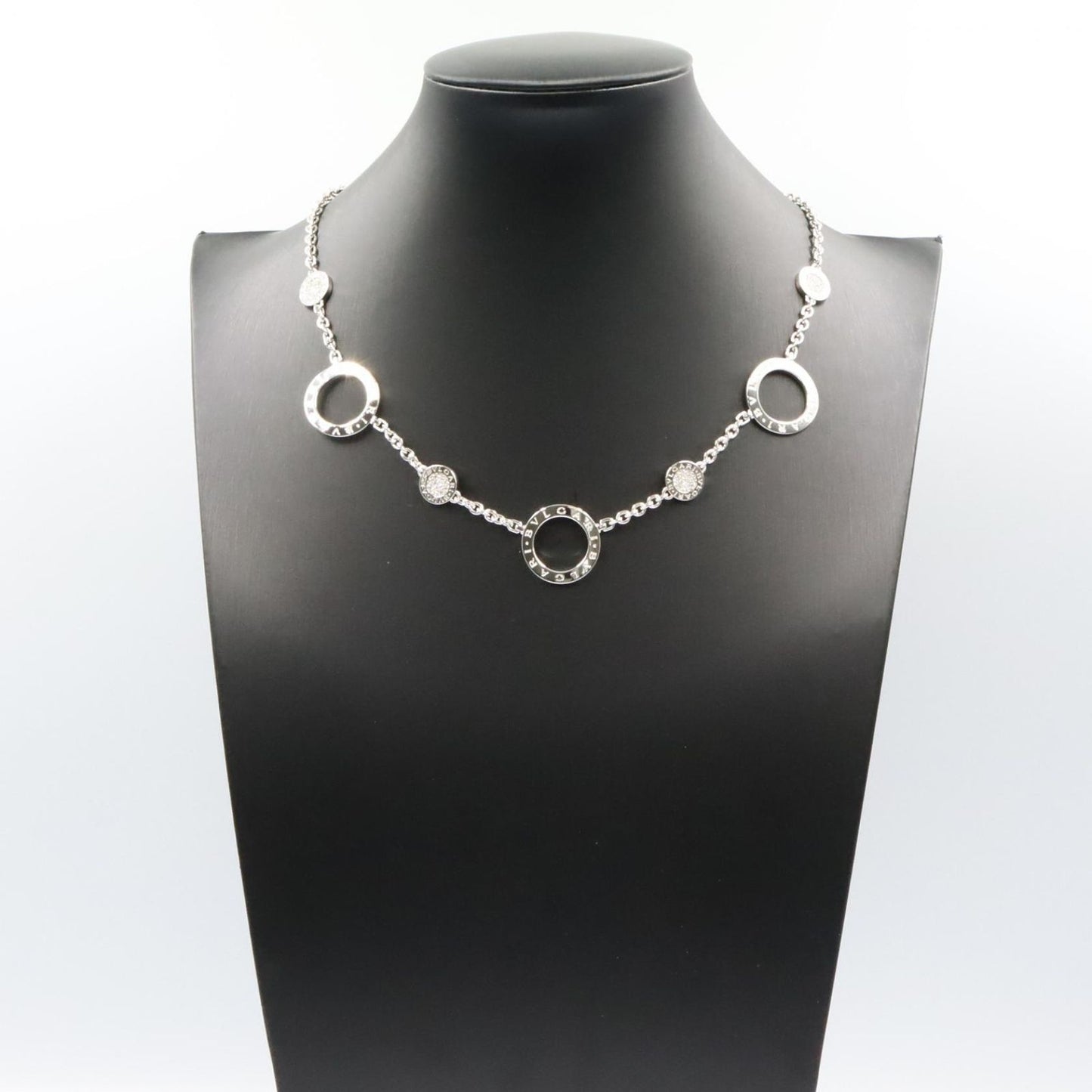 Bvlgari Necklace Risottoir Diamond 38 46.5 cm 18k White Gold — view 7