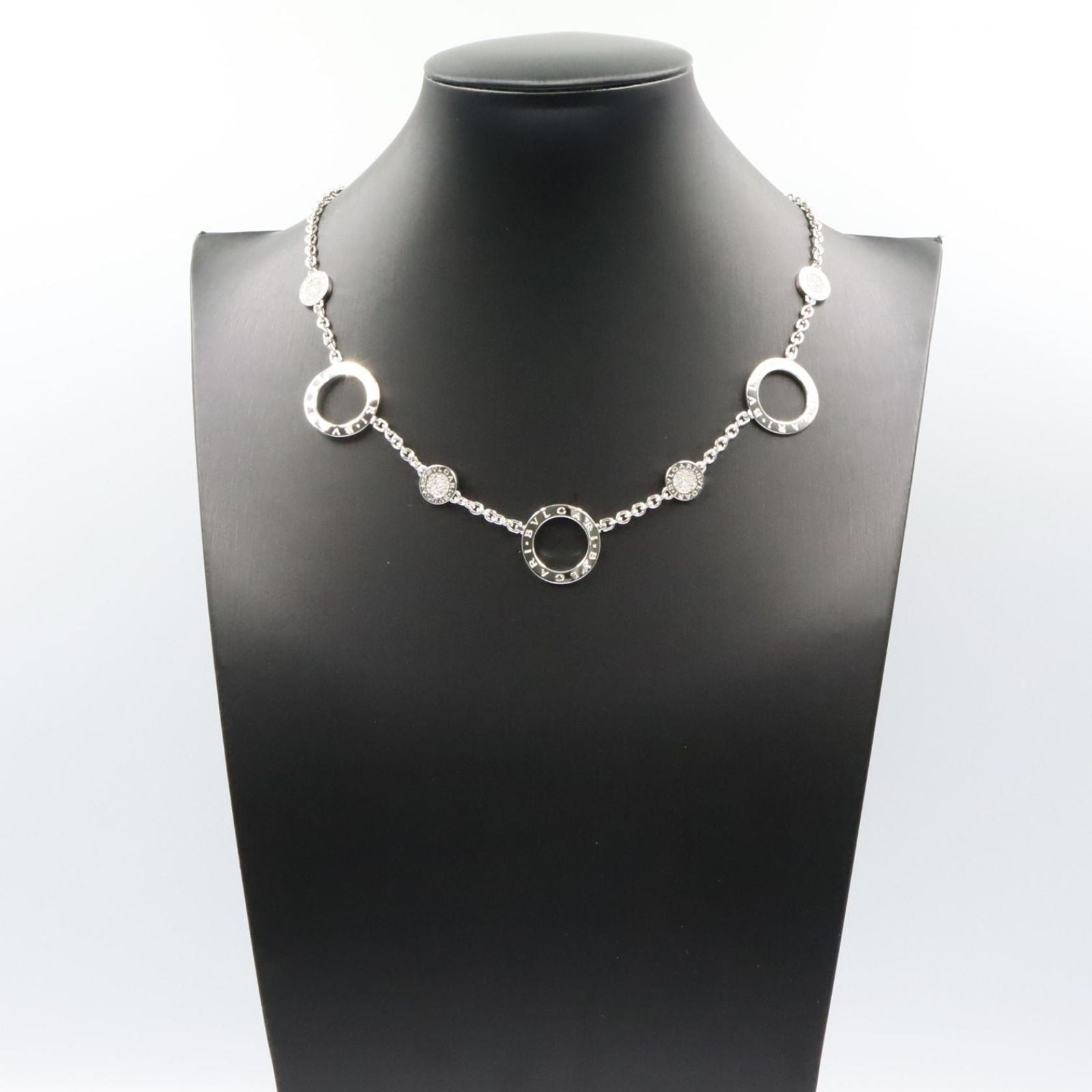 Bvlgari Necklace Risottoir Diamond 38 46.5 cm 18k White Gold — view 7