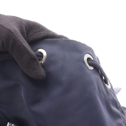 Prada Backpack Navy Nylon Saffiano Leather Triangle Logo — view 7