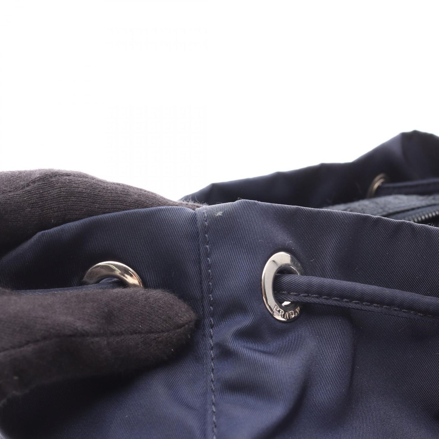 Prada Backpack Navy Nylon Saffiano Leather Triangle Logo — view 5