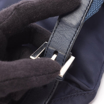Prada Backpack Navy Nylon Saffiano Leather Triangle Logo — view 9