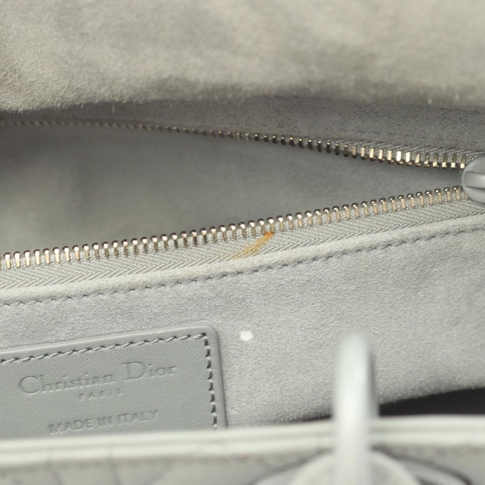 Dior Handbag Lady Dior Cannage 2-Way Matte Gray Leather Tote — view 5