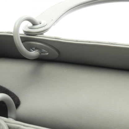 Dior Handbag Lady Dior Cannage 2-Way Matte Gray Leather Tote — view 6