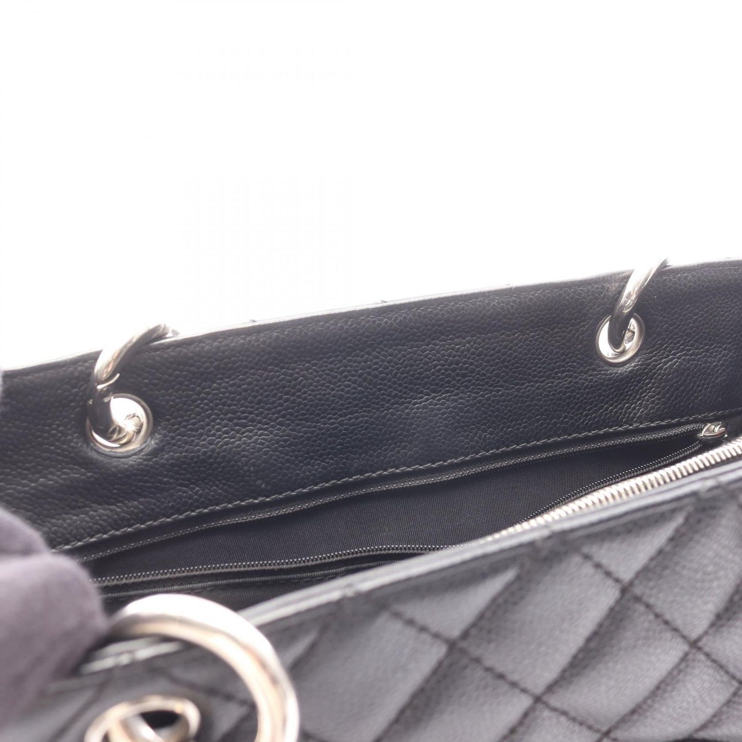 Chanel Tote Quilted Grand Shopping GST Black Caviar Leather GST Chain — view 6