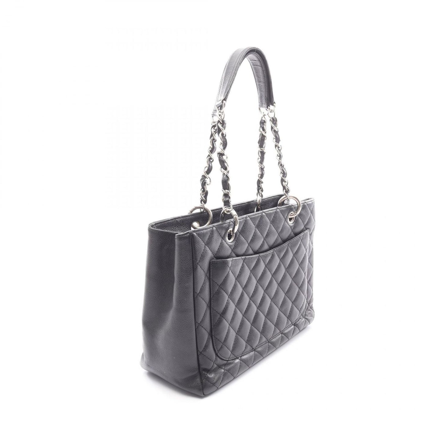 Chanel Tote Quilted Grand Shopping GST Black Caviar Leather GST Chain — view 2