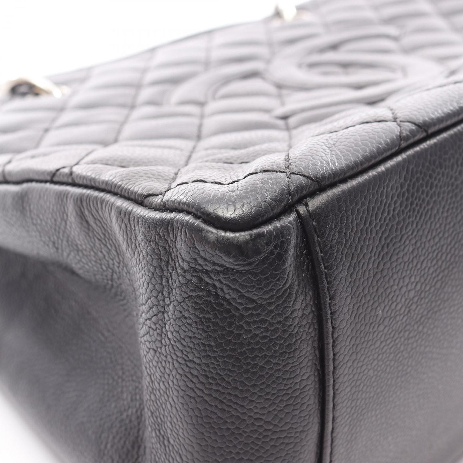 Chanel Tote Quilted Grand Shopping GST Black Caviar Leather GST Chain — view 8