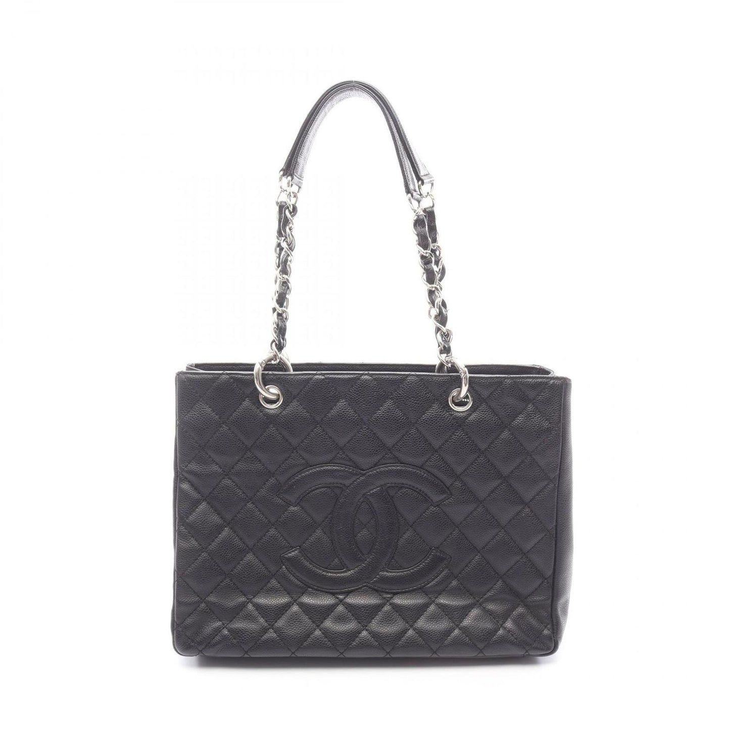 Chanel Tote Quilted Grand Shopping GST Black Caviar Leather GST Chain