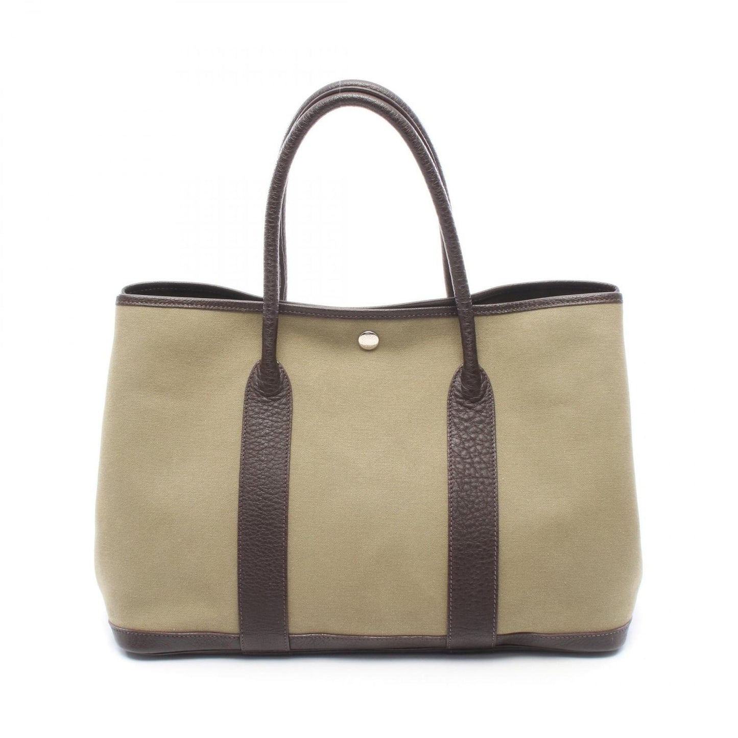 Hermes Tote Garden Party PM Khaki Ebene Leather