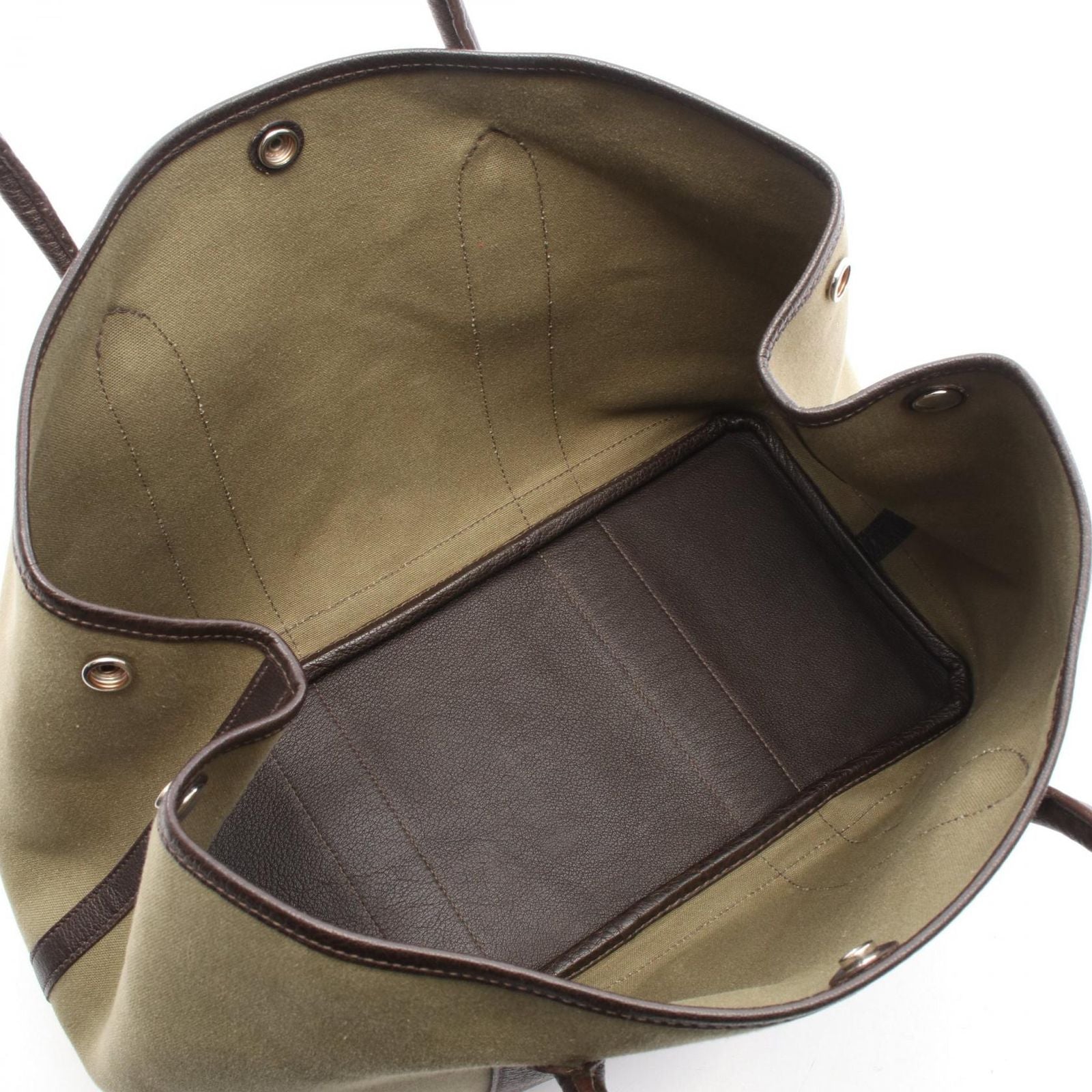 Hermes Tote Garden Party PM Khaki Ebene Leather — view 3