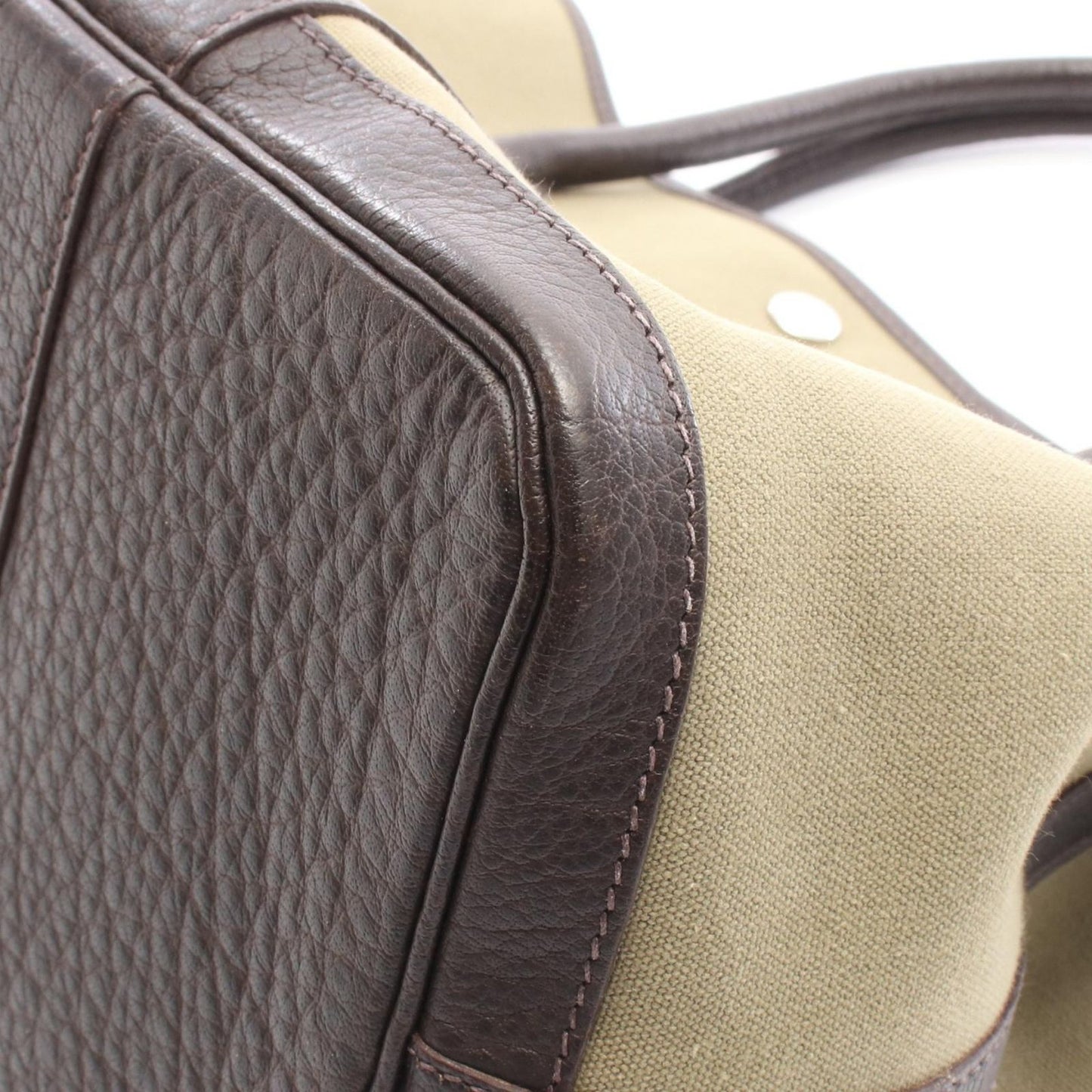 Hermes Tote Garden Party PM Khaki Ebene Leather — view 9