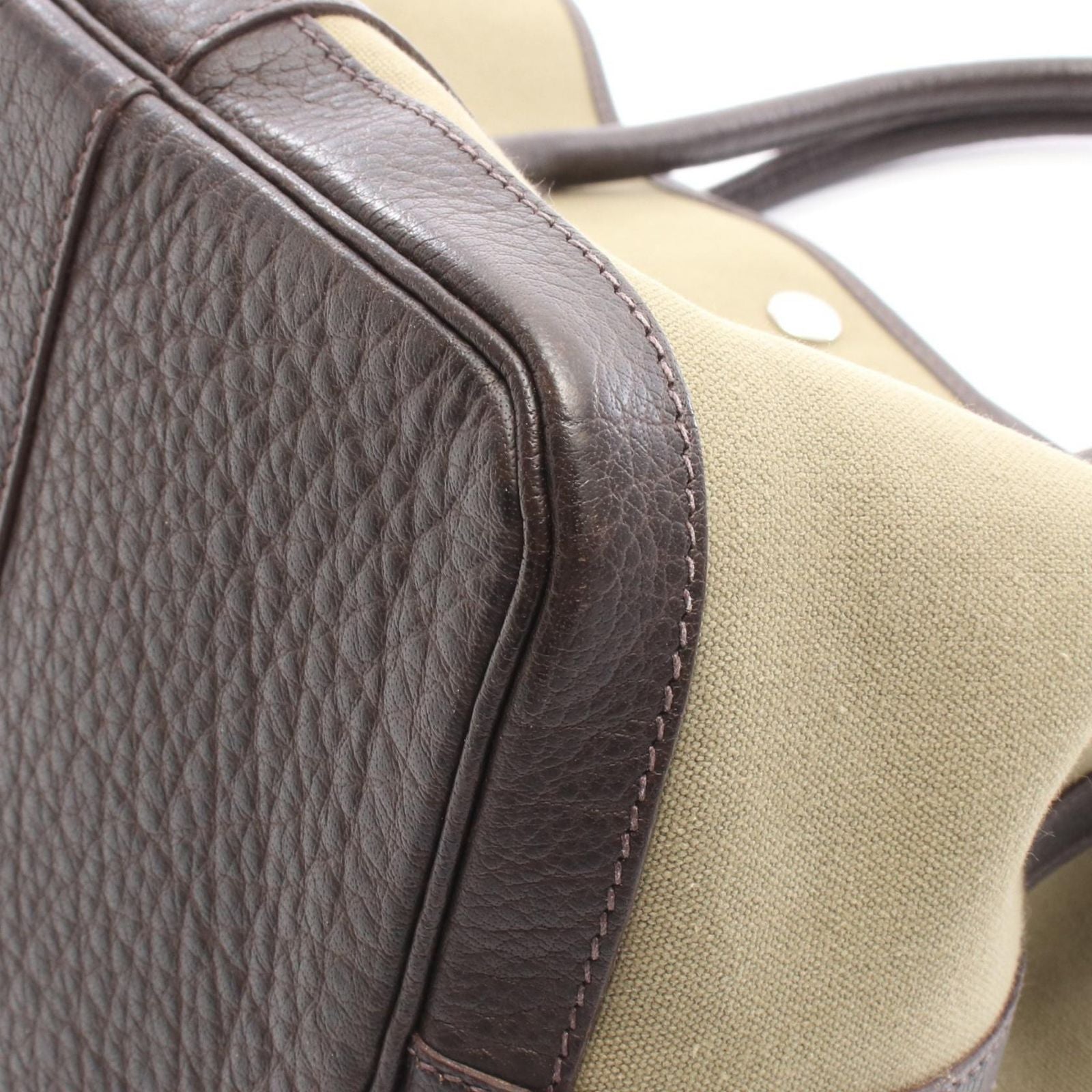 Hermes Tote Garden Party PM Khaki Ebene Leather — view 9
