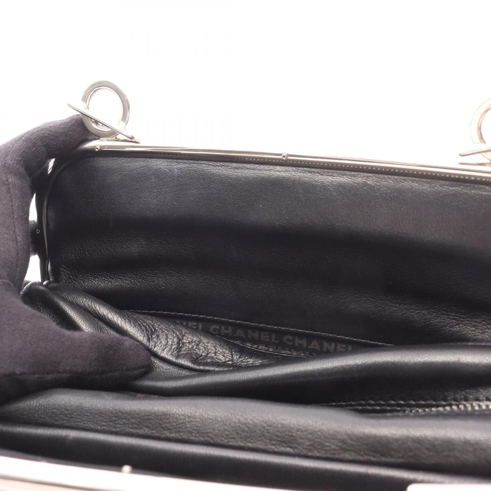 Chanel Handbag Quilted Black Lambskin Coco Charm — view 7