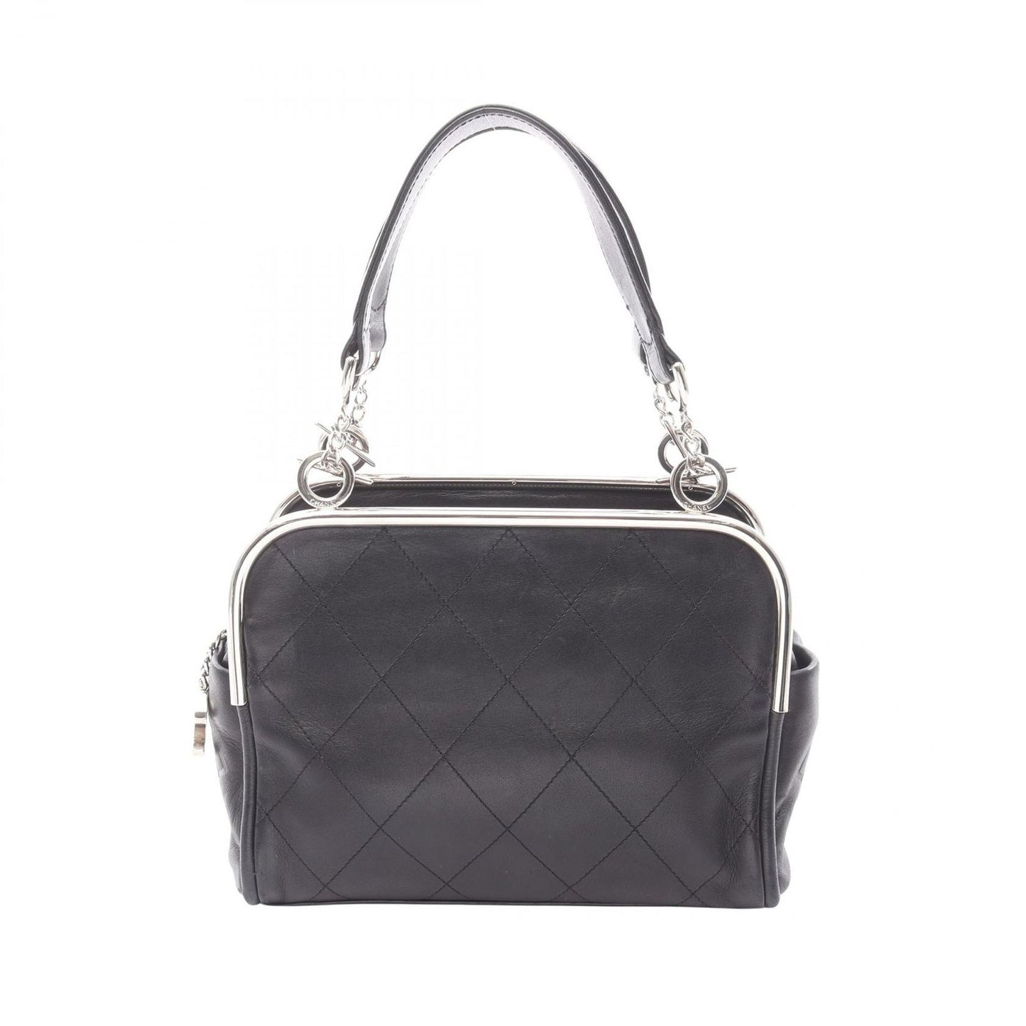 Chanel Handbag Quilted Black Lambskin Coco Charm