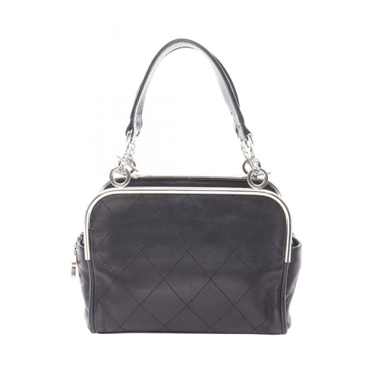 Chanel Handbag Quilted Black Lambskin Coco Charm