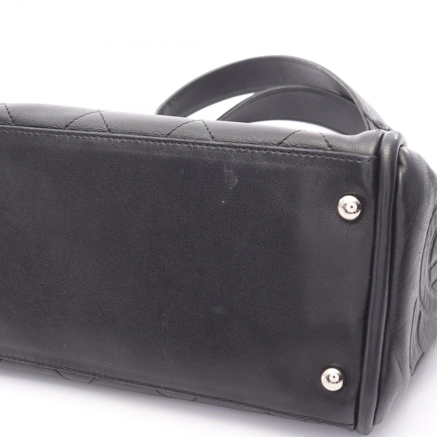 Chanel Handbag Quilted Black Lambskin Coco Charm — view 8
