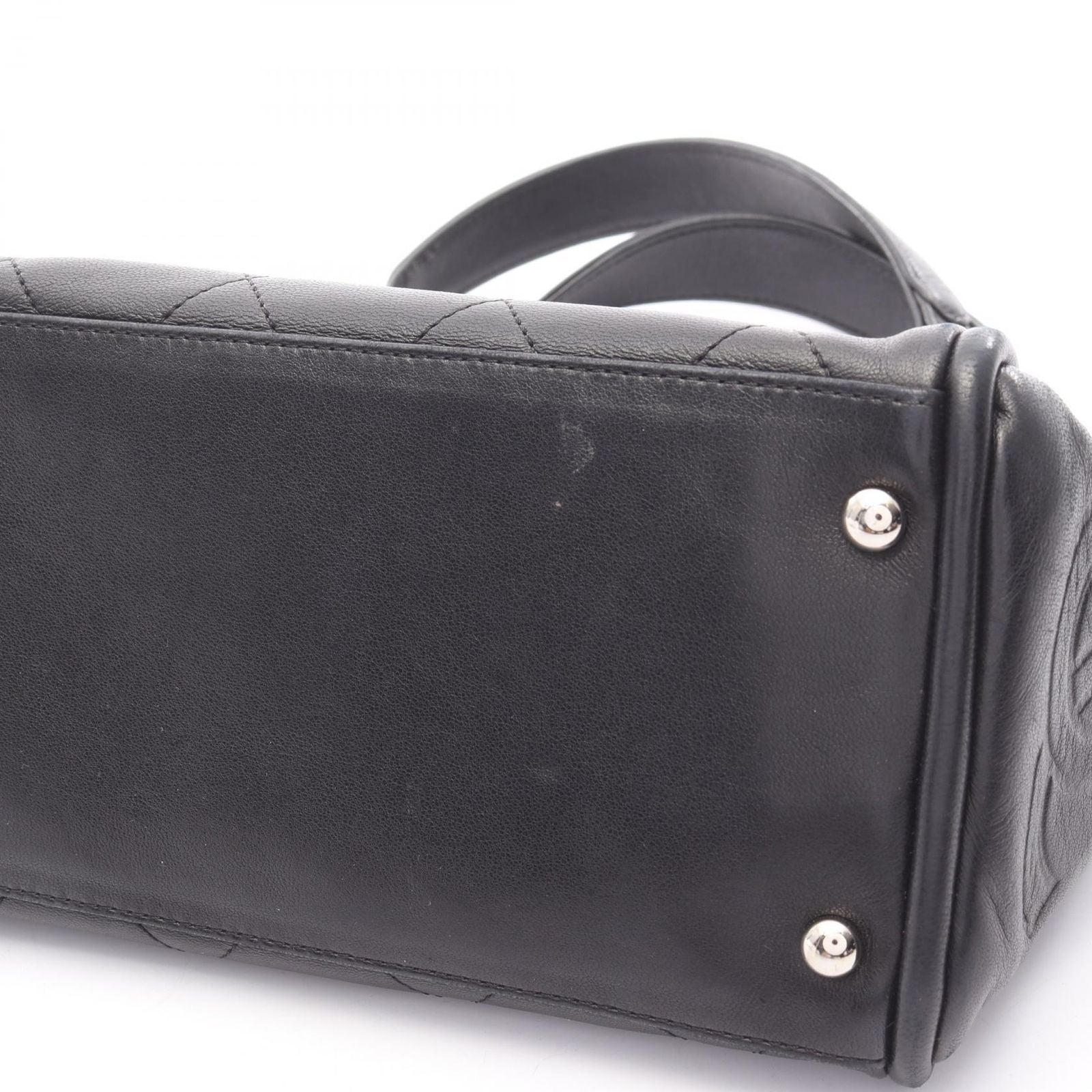 Chanel Handbag Quilted Black Lambskin Coco Charm — view 8
