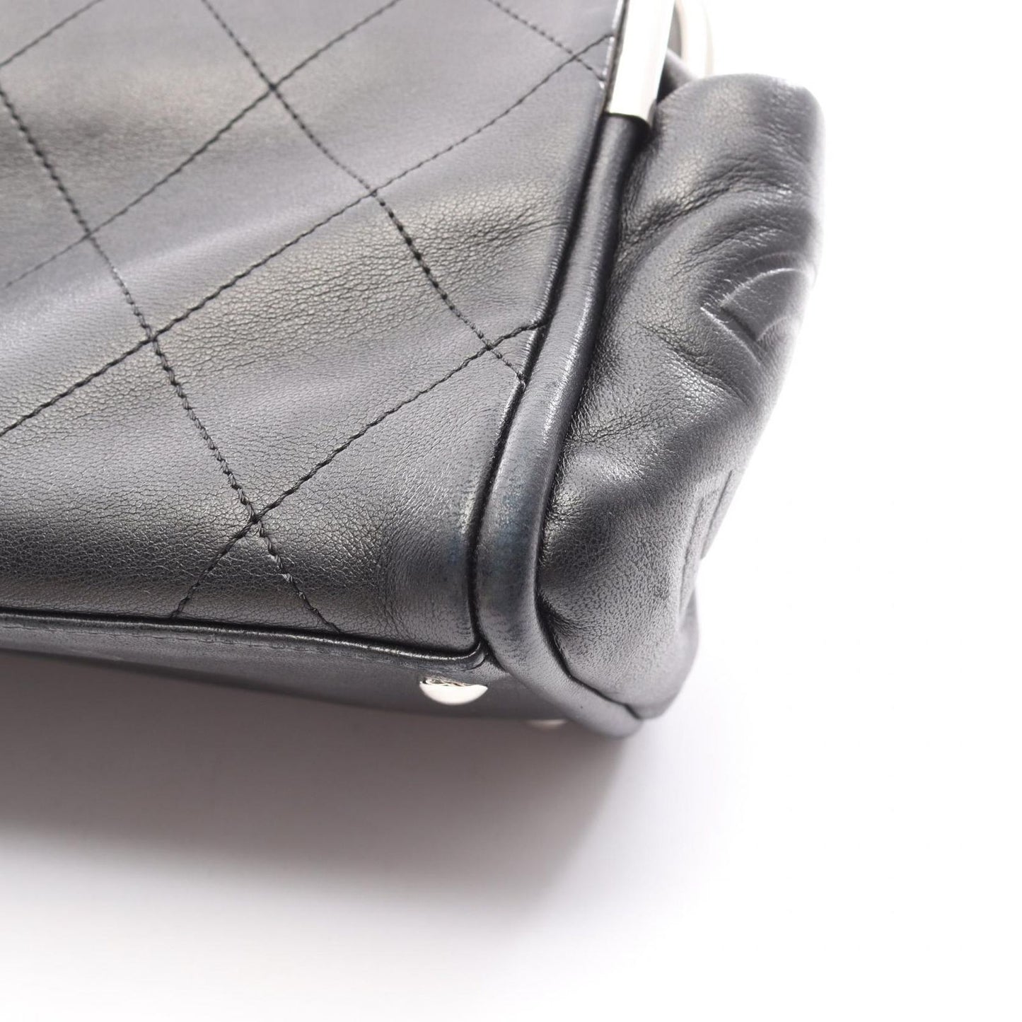 Chanel Handbag Quilted Black Lambskin Coco Charm — view 9