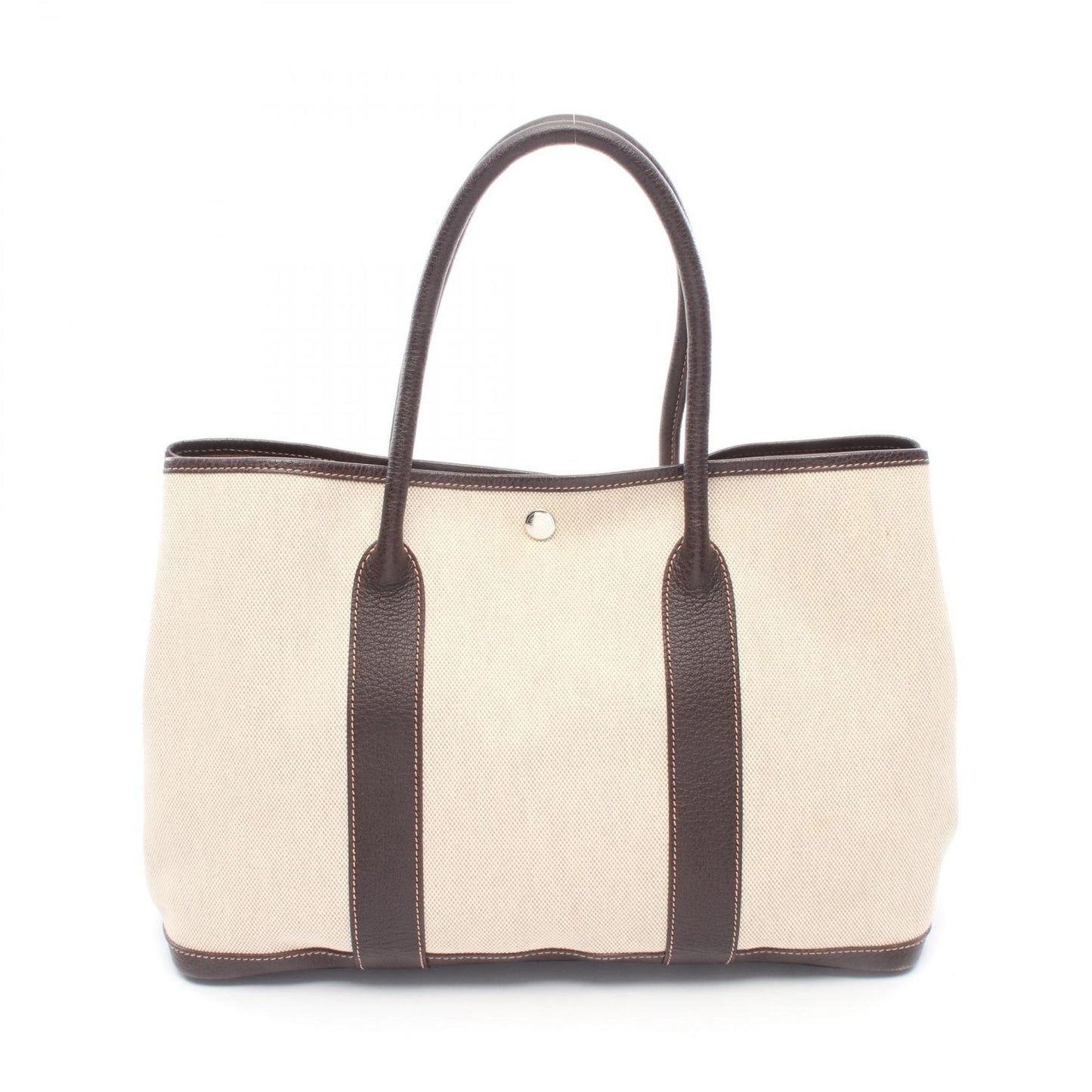 Hermes Tote Garden Party PM Ecru Ebene Leather