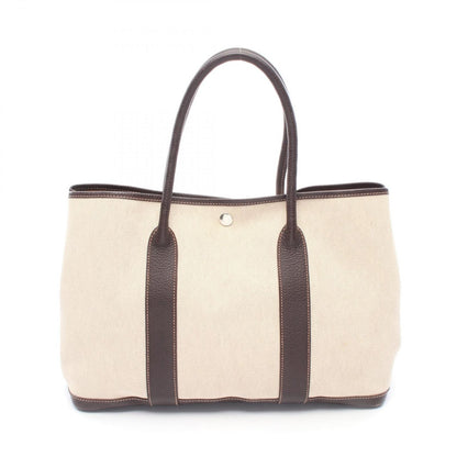 Hermes Tote Garden Party PM Ecru Ebene Leather