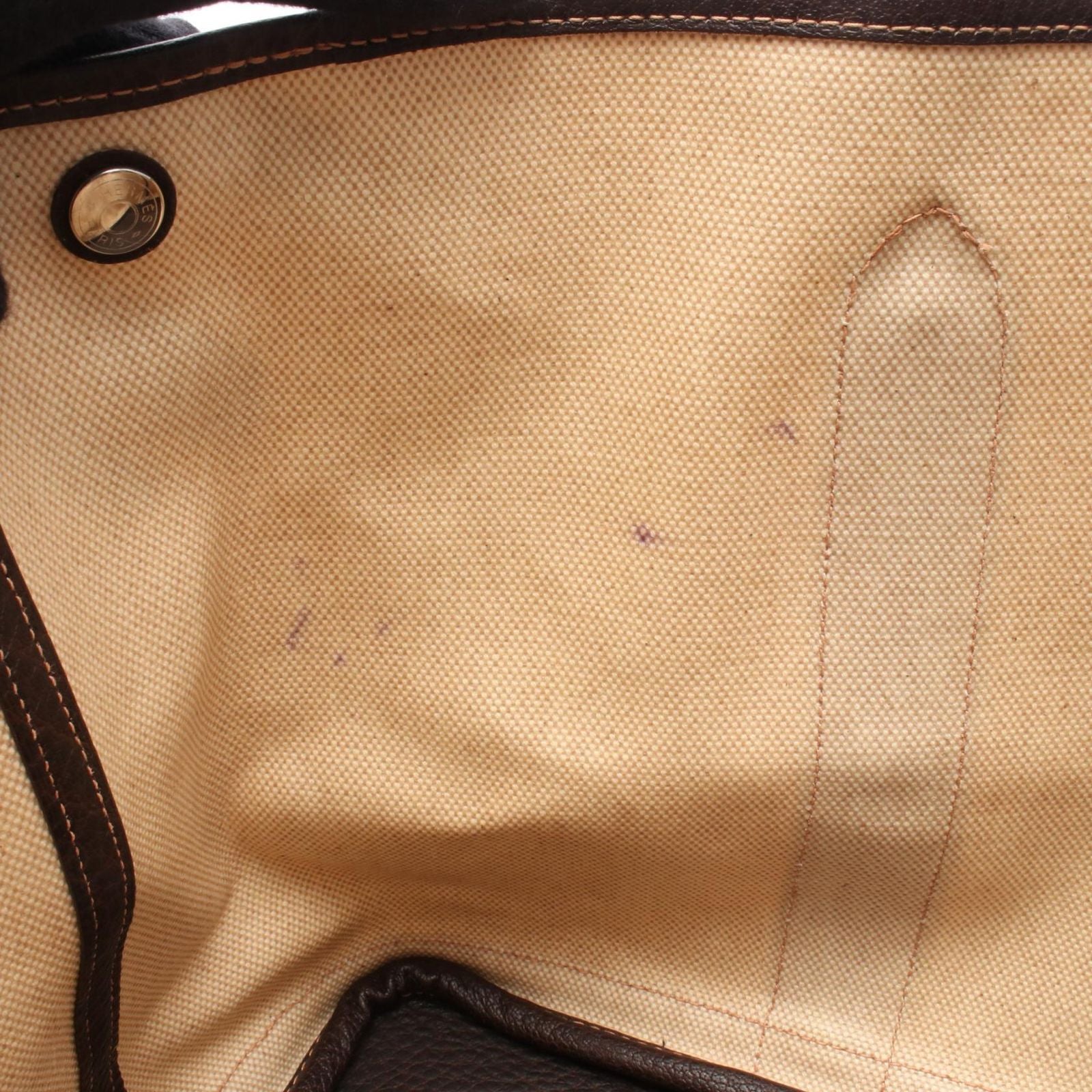 Hermes Tote Garden Party PM Ecru Ebene Leather — view 6