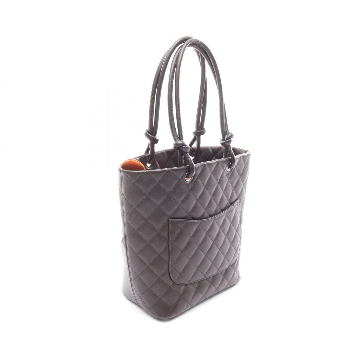 Chanel Tote Cambon Line Dark Brown Leather Patent — view 2