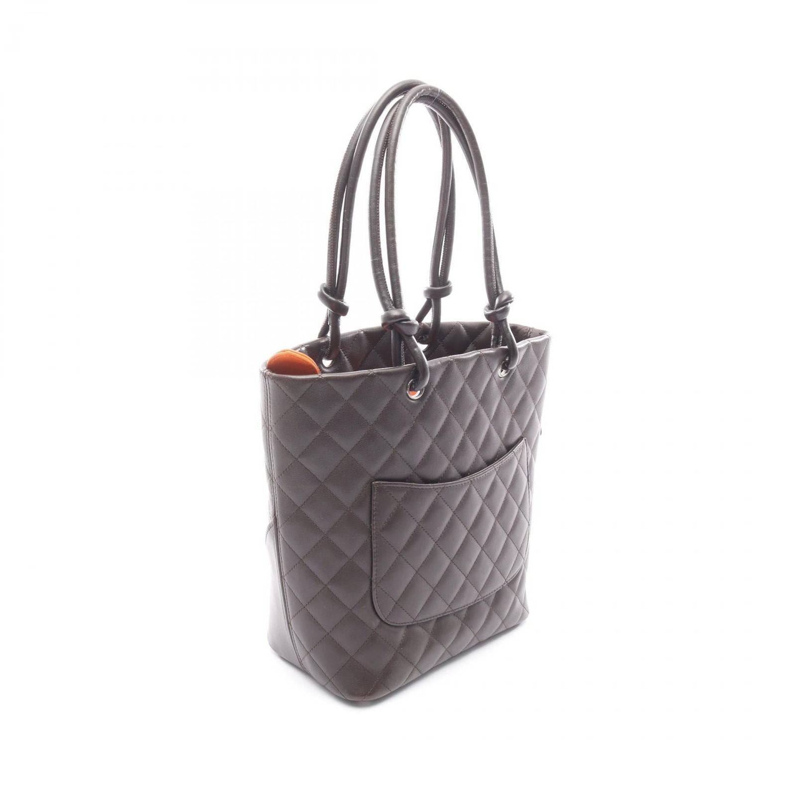 Chanel Tote Cambon Line Dark Brown Leather Patent — view 2
