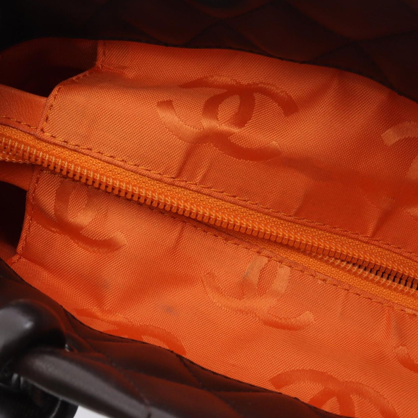 Chanel Tote Cambon Line Dark Brown Leather Patent — view 6