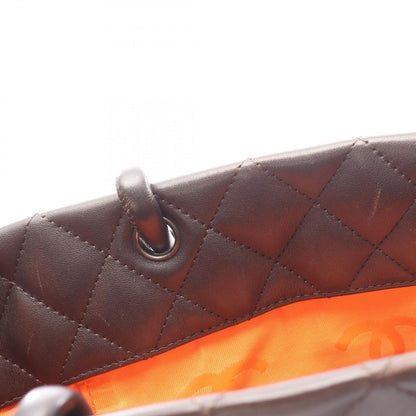Chanel Tote Cambon Line Dark Brown Leather Patent — view 8