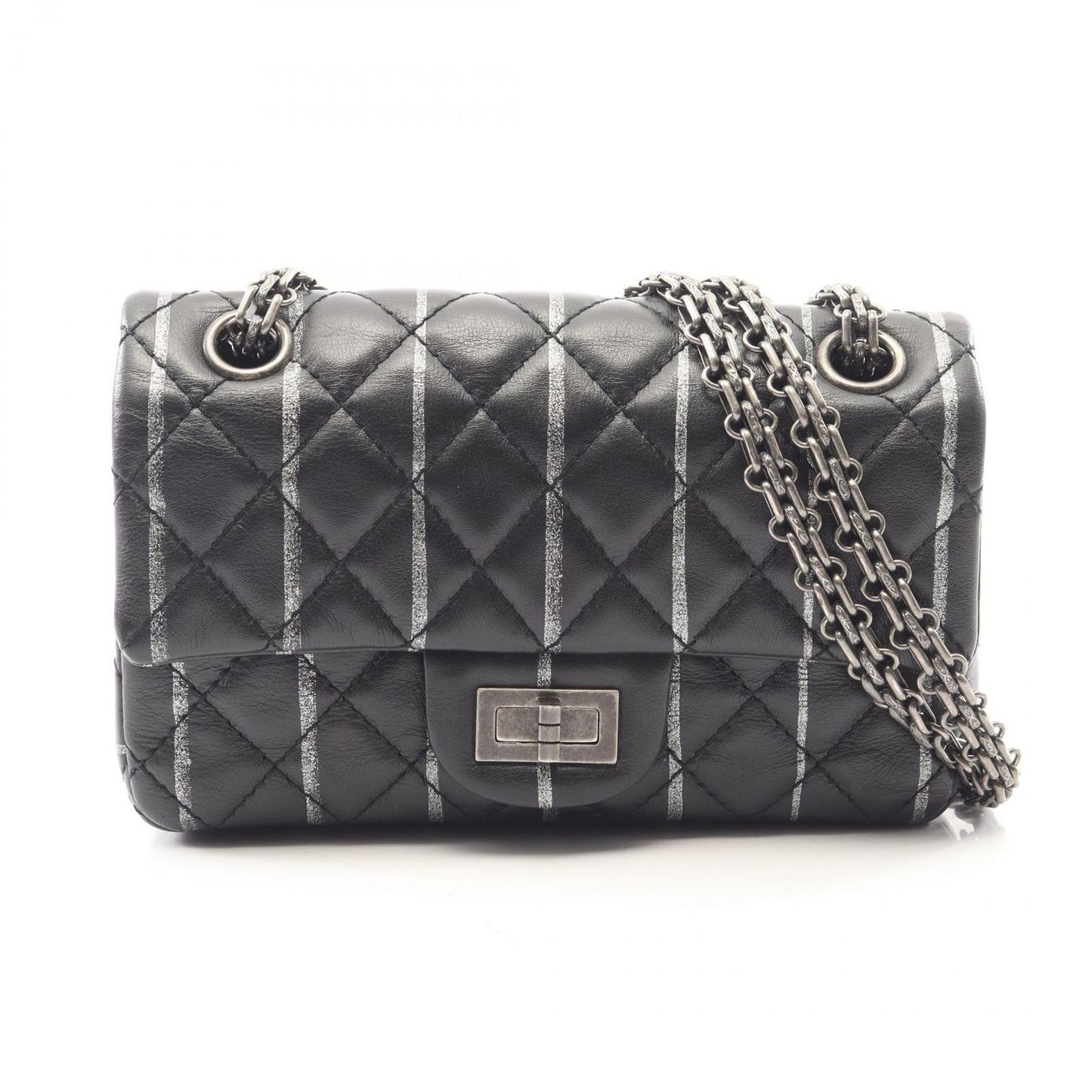 Chanel Shoulder Bag 2.55 Mini Quilted Black Lambskin Chain