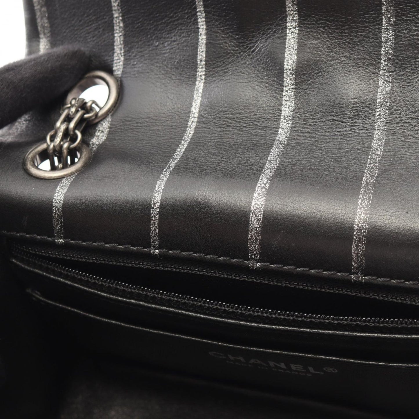 Chanel Shoulder Bag 2.55 Mini Quilted Black Lambskin Chain — view 6